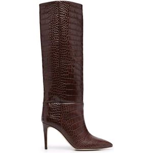 Paris Texas, Schoenen, Dames, Bruin, 39 EU, Leer, Elegant Bruine Stiletto Laars