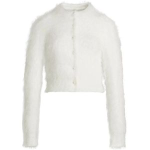 Maison Margiela, Witte Wollen Vest met Knoopsluiting Wit, Dames, Maat:S