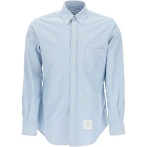 Thom Browne, Overhemden, Heren, Blauw, M, Klassieke Witte Oxford Button-Up Overhemd
