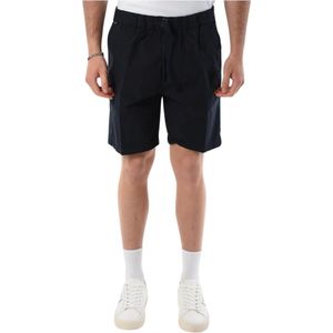 Hugo Boss, Korte broeken, Heren, Blauw, 2Xl, Katoen, Katoenen Bermuda Shorts met Elastische Taille