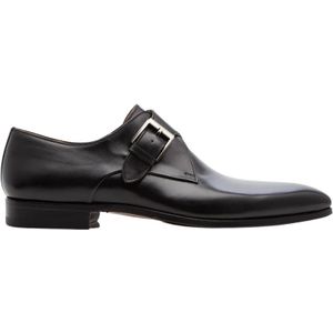 Magnanni, Zwarte Leren Monk Strap Schoen Zwart, Heren, Maat:42 1/2 EU