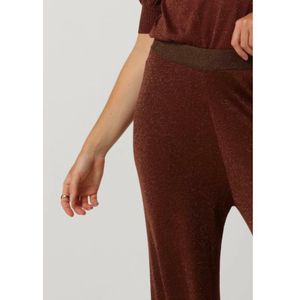 Minus, Broeken, Dames, Bruin, XS, Metallic Wide Leg Gebreide Broek