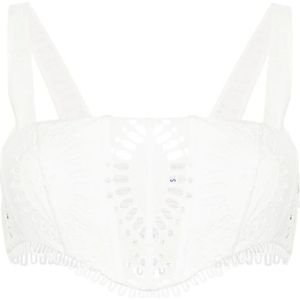 Charo Ruiz Ibiza, Witte Broderie Anglaise Corset Top Wit, Dames, Maat:M