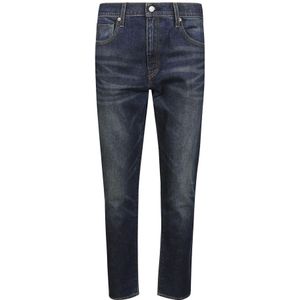 Levi's, Slim Fit Donkerblauwe Jeans met Zakken Blauw, Heren, Maat:W33 L32