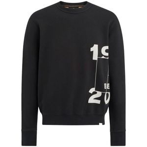 Belstaff, Sweatshirts & Hoodies, Heren, Zwart, XL, Katoen, Luxe Logo Sweater