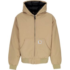 Carhartt Wip, Jassen, Heren, Bruin, L, Katoen, Actieve Koud Leren Jas