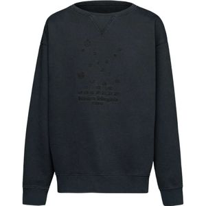 Maison Margiela, Geborduurde katoenen sweatshirt in grijs Grijs, Heren, Maat:L