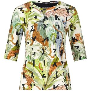 Marc Cain, Blouses & Shirts, Dames, Veelkleurig, XL, Jungle Print Shirt