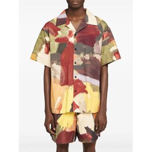 JW Anderson, Overhemden, Heren, Veelkleurig, S, Groene Camp Kraag Shirt