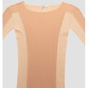 Baserange, Tops, Dames, Beige, L, Katoen, Biologisch Katoenen Longsleeve Tee - Rose Camel