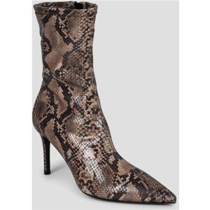 Stella McCartney, Schoenen, Dames, Bruin, 36 EU, Leer, Python Print Hak Enkellaarzen