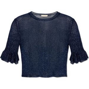 Ulla Johnson, Blouses & Shirts, Dames, Blauw, L, ‘Patti’ top met lurex garen