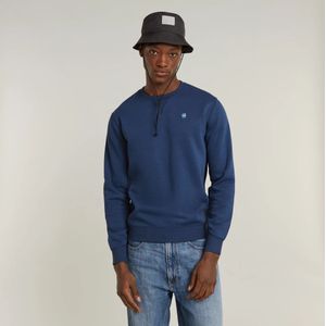 G-star, Sweatshirts & Hoodies, Heren, Blauw, M, Katoen, Premium Core Ronde Hals Sweater