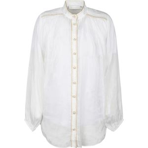 Zimmermann, Blouses & Shirts, Dames, Wit, M, Polyester, Ivory Junie Blouse