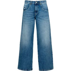 Icon Denim, Jeans, Dames, Blauw, W25, Katoen, Wijde pijp Lage taille jeans