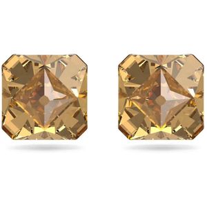 Swarovski, Chroma Pyramid Stud Oorbellen Geel Goud Oranje, Dames, Maat:ONE Size