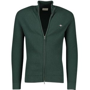 Gant, Sweatshirts & Hoodies, Heren, Groen, 3Xl, Katoen, Groene Vest met Opstaande Kraag