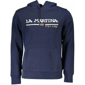 La Martina, Sweatshirts & Hoodies, Heren, Blauw, L, Stijlvolle lange mouwen hoodie