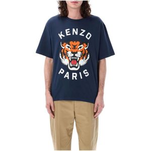 Kenzo, Tops, Heren, Blauw, L, Katoen, T-Shirts