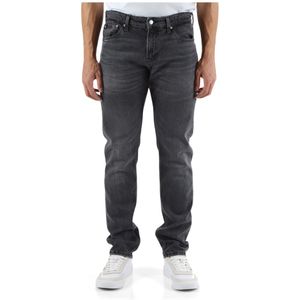 Calvin Klein Jeans, Jeans, Heren, Grijs, W33, Katoen, Slim Fit Five-Pocket Jeans