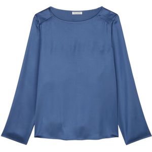 Marc O'Polo, Regelmatig vloeiende blouse shirt Blauw, Dames, Maat:L