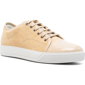 Lanvin, Schoenen, Heren, Beige, 45 EU, Suède, Beige Suède Lage Sneakers