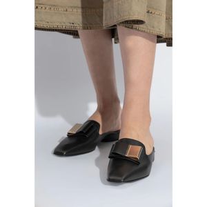 Salvatore Ferragamo, Schoenen, Dames, Zwart, 38 EU, Leer, Slippers Lea