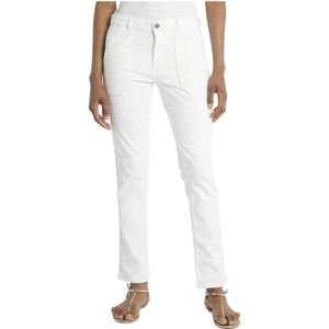 Ba&Sh, Broeken, Dames, Wit, L, Katoen, Slim-Fit Witte Broek