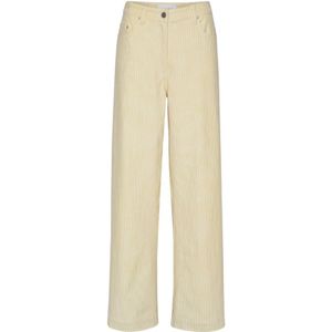 Remain Birger Christensen, Broeken, Dames, Beige, W27, Katoen, Gestreepte Twill Wijde Broek