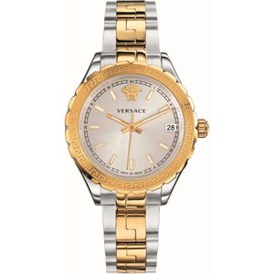 Versace, Accessoires, Dames, Veelkleurig, ONE Size, Roségoud Zilver Roestvrij Stalen Horloge