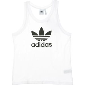 Adidas, Tops, Heren, Wit, M, Witte Tanktop met Trefoil Logo