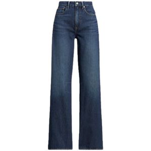 Polo Ralph Lauren, Jeans, Dames, Blauw, W26, Katoen, Jeans met hoge taille en wijde pijpen