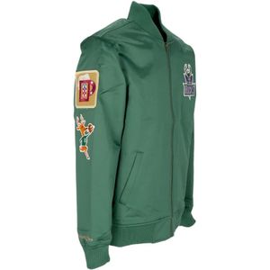 Mitchell & Ness, Jassen, Heren, Groen, L, Satijn, Milwaukee Bucks NBA Lichtgewicht Satijnen Bomber