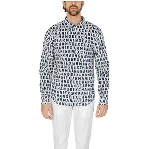 Armani Exchange, Overhemden, Heren, Wit, S, Katoen, Casual Shirts