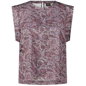 Hugo Boss, Blouses & Shirts, Dames, Veelkleurig, L, Satijn, Bloes Top met Bloemenprint