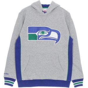 Mitchell & Ness, Hoodie NFL Pinnacle zwaargewicht fleece hoodie Seazea Grijs, Heren, Maat:S