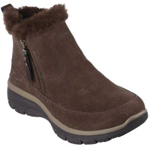 Skechers, Schoenen, Dames, Bruin, 40 EU, Suède, Comfortabele Suède Enkellaars