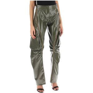 MVP wardrobe, Gedraaide Montenapoleone Cargo Broek Groen, Dames, Maat:M