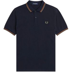 Fred Perry, Moderne Polo met Laurel Crown Logo Blauw, Heren, Maat:S