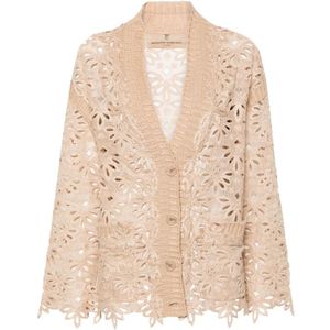 Ermanno Scervino, Beige Gebreide Kleding Ss 24 Damesmode Beige, Dames, Maat:S