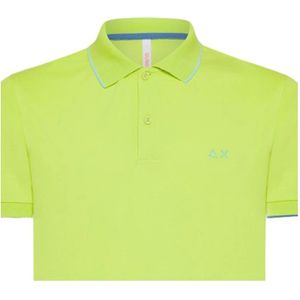 Sun68, Tops, Heren, Groen, S, Katoen, Stijlvolle Katoenen Polo