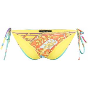 Versace, Multicolor Barok Patroon Bikini Broekjes Veelkleurig, Dames, Maat:L