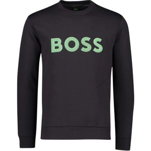 Hugo Boss, Sweatshirts & Hoodies, Heren, Zwart, 5Xl, Katoen, Zwarte Salbo Sweater