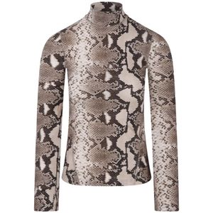 Stella McCartney, Truien, Dames, Bruin, L, Python Print Flare Sleeve Coltrui