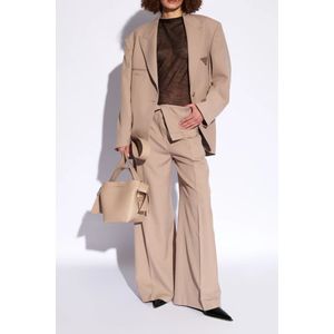 Acne Studios, Broeken, Dames, Beige, S, Wol, Plooi-front broek