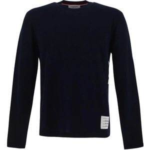 Thom Browne, Sweatshirts & Hoodies, Heren, Blauw, S, Blauw T-shirt met Lange Mouwen