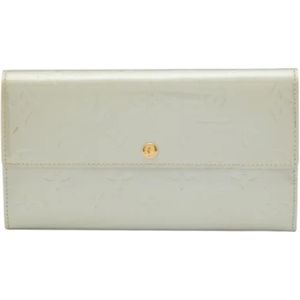 Louis Vuitton Vintage, Pre-owned, Dames, Grijs, ONE Size, Leer, Tweedehands leren portemonnees
