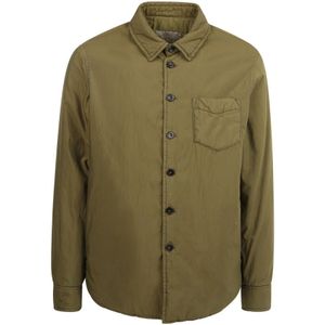 Original Vintage, Overhemden, Heren, Groen, M, Katoen, Casual Shirts