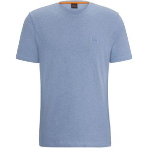 Hugo Boss, Tops, Heren, Blauw, XL, Katoen, Oranje Tales Heren T-Shirt met Relaxte Pasvorm