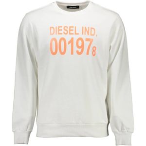 Diesel, Sweatshirts & Hoodies, Heren, Wit, S, Lange Mouw Crewneck Sweatshirt Wit